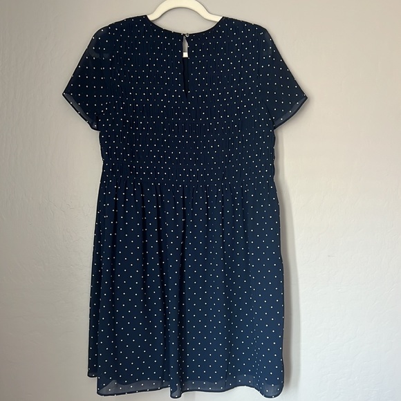 Madewell Georgette Smock-Top Mini Dress in Polka Dot - Picture 4 of 7